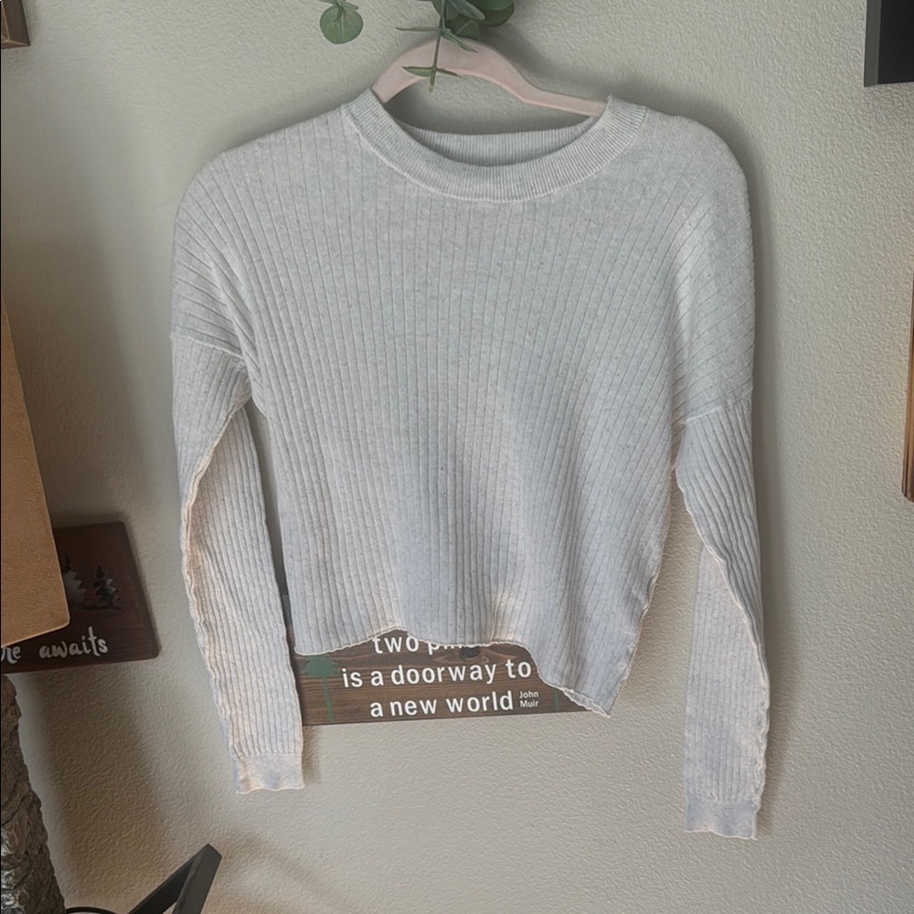 Light Gray Ribbed Sweater - Picture 2 of 5